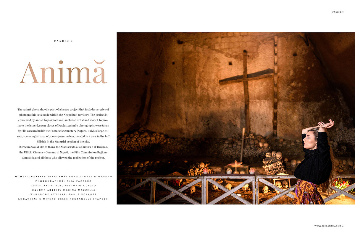 Anna Utopia Giordano photographed by Elia Vaccaro at Cimitero delle Fontanelle, Naples